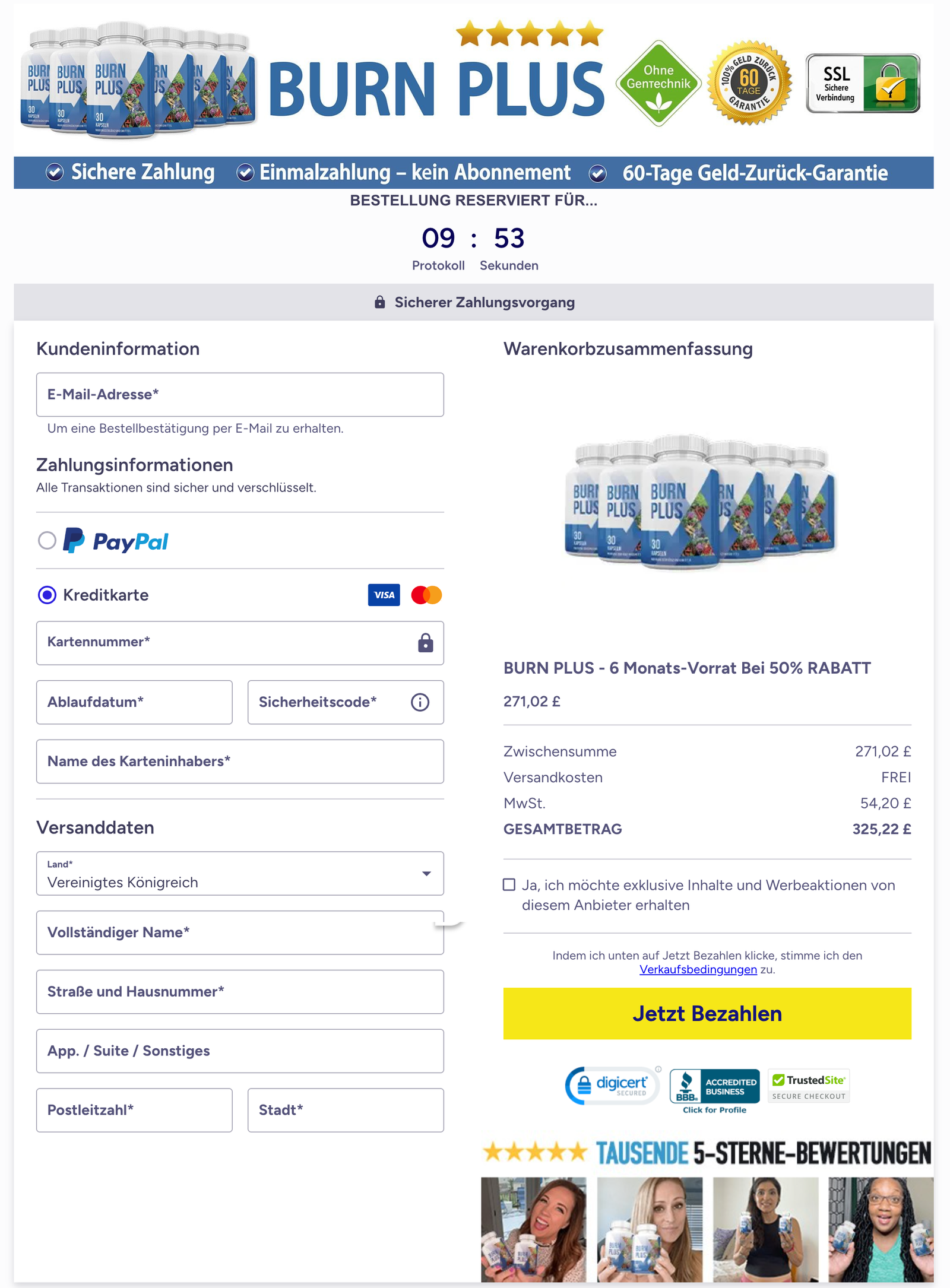 BURN PLUS Official Website Secure Order Page